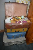 Four Suitcases and Contents of Household Goods, De