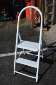 Two Tread White Step Ladder