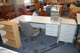 Grey Office Desk, Cabinet, Stationery Rack, etc.