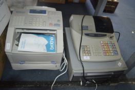 Casio TE100 Electronic Cash Register, and a Brothe