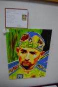 Small Canvas of Marco Pantani with Certificate of