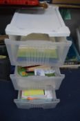 Plastic Storage Drawer and Contents of Crafting Pa