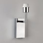 *Polished chrome 1 light wall light. 270mm high. 145mm long. Projection 140. Takes 1 x E27 GLS LED