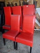 14 Red Upholstered Chairs (worn condition)