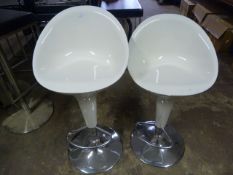 *2 Contemporary Stools on Chrome Bases