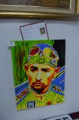 Acrylic on Canvas Portrait of Cyclist Marco Pantan