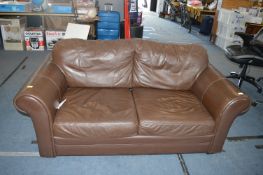 Brown Two Seat Sofa Bed