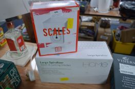 Large Spiralizer and Kitchen Scales