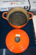 Le Creuset Orange Enameled Cast Iron Casserole Dis