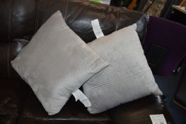 *Pair of Grey Plush Cushions