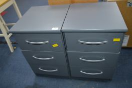 Pair of Grey Three Drawer Bedside Cabinets
