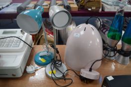 Two Desk Lamp and a Ceiling Lamp