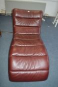 Burgundy Leather Chaise