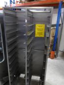 * Large S/S tray rack on castor - enclosed