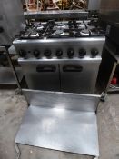 * Lincat 6 burner LPG gas hob with oven - comes with S/S splash back with shelf