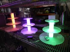 * Set of 3 display stands with coulour change LED lighting - ideal for cakes or bottles. Mains
