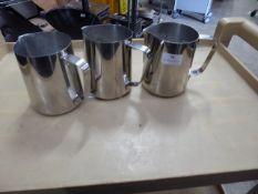 * 3 x S/S milk steaming jugs