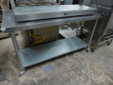 * Vogue S/S prep bench on castors with undershelf 1800w x 700d x 1000h
