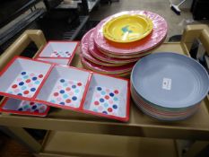 * selection of plastic plates and bowls