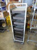 * clearing rack with trays