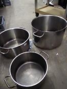 * 3 x large cooking pots