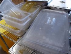 * selection of plastic gastronomes with several lids