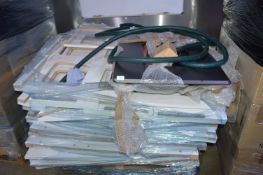 *Pallet of White Chipboard Panels with Cutouts