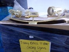 *Pallet of 70 3-Way Brass T0Bar Ceiling Lights