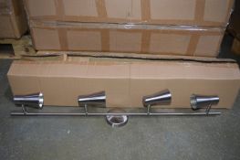 *Box of 12 Brushed Stainless Steel Four Spot Downl