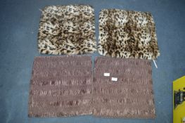 Two Faux Fur and Two Ruched Cushion Covers