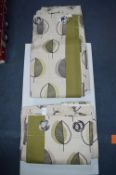 Leaf Design Eyelet Curtains 88x88