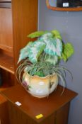 Vintage Planter with Artificial Flowers