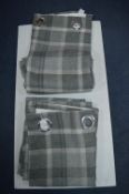 Grey Tartan Eyelet Curtains 44x54