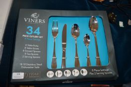 *Viners 34pc Stainless Steel Cutlery Set