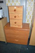 Three Drawer Chest and a Bedside Cabinet