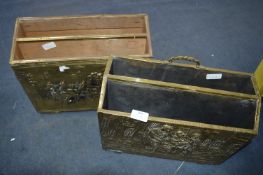 *Two Vintage Brass Newspaper Racks