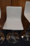 White & Chrome Gas-Lift Barstool