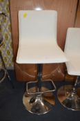 White & Chrome Gas-Lift Barstool