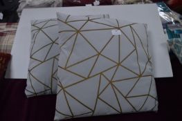 Pair of Grey & Gold Cushions