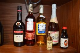 Six Bottles of Alcohol; Wine, Brandy, etc.