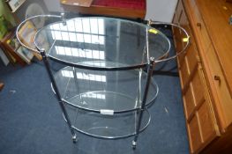 Chrome & Glass Three Tier Trolley