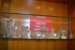 Cut Glass Crystal Vases, Rose Bowls, Candlesticks,