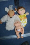 Vintage Womble and Two Cabbage Patch Dolls