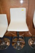 White & Chrome Gas-Lift Barstool