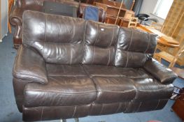 *Tomlin Three Seat Electric Reclining Leather Sofa