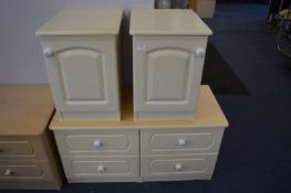 Pair of Bedside Cabinet and Matching Four Drawer C