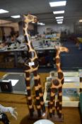 Pair of Wooden Giraffes