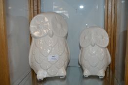 Two Pottery Owls