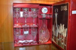 RCR Rock Crystal Decanter and Wine Glass Set