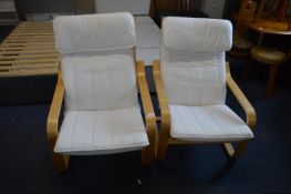 Pair of Ikea Bentwood Easy Chairs